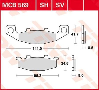 Bremsklötze TRW MCB569 oder SBS 597HF