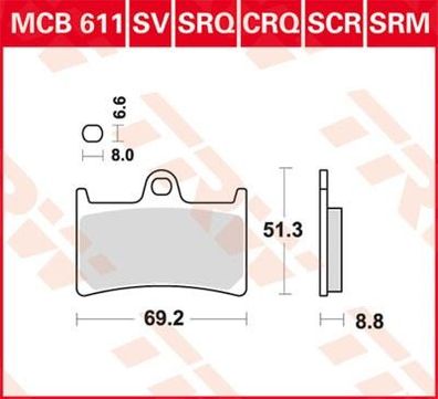Bremsklötze TRW MCB611 oder SBS 634HF
