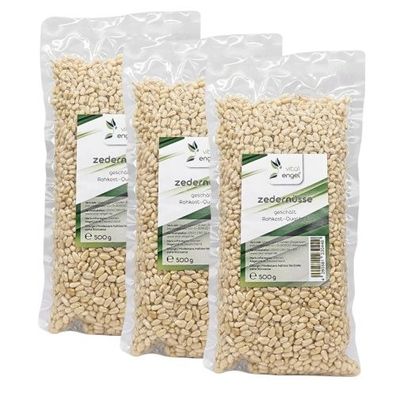 Zedernüsse geschält - 3er Sparpack (3x 500g) vakuumverpackt - VITAL ENGEL