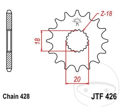 Ritzel SUZ DR/GN/RM125, MASH, Kreidler; Teilung 428