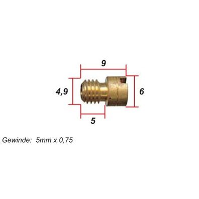 Hauptdüse für Mikuni, Kopf 6mm; #30 bis #110