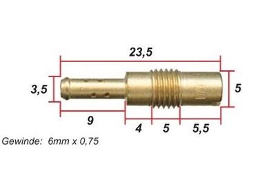 Leerlaufdüse HONDA 23,5 lang M6