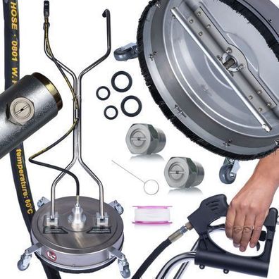 Rosfix Flächenreiniger 53 cm – 3200 PSI Edelstahl | 3/8" Quick Connect