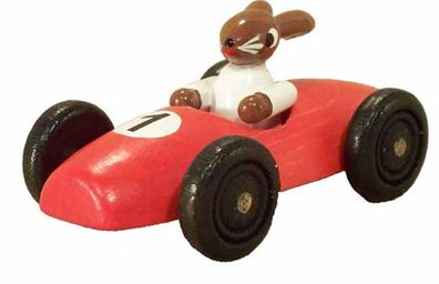 Osterdekoration Hasenrennauto rot BxH 8x3xcm NEU Osterdeko Osterhasenfigur Ostern