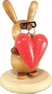 Osterdekoration Osterhase mit Herz natur BxHxT 3,2x5x3,2cm NEU Osterdeko Osterhas