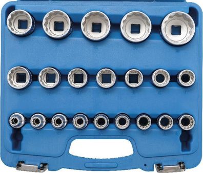 Steckschlüssel-Einsatz-Satz 12-kant 1/2", 8-36 mm, 21-tlg