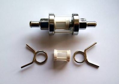 Benzinfilter Chrom/Glas