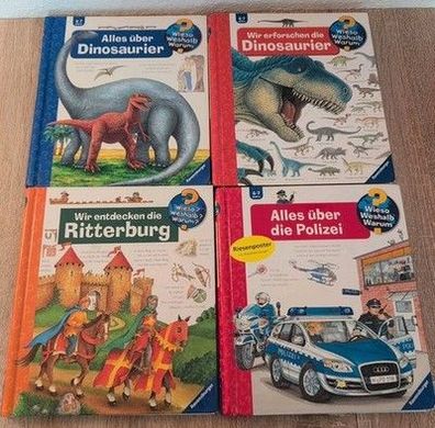 Wieso Weshalb Warum 4er Set Polizei Ritterburg Dinosaurier