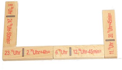 Lernspielzeug Rechendomino Zeit BxHxT 20x16,5x3cm NEU Spielzeug Lernen Rechnen