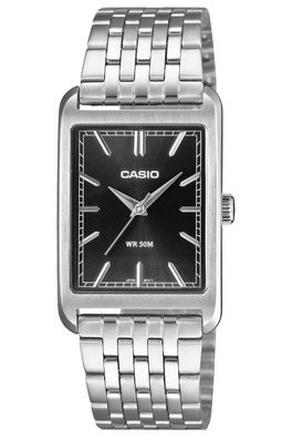 Casio Uhr in Unisexgröße Quarz Edelstahl/Schwarz MTP-B215D-1AVER