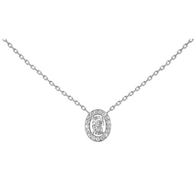 Jacques Lemans Schmuck Damen-Halskette Edelstahl mit Zirkonia Silber/Weiß S-C246A