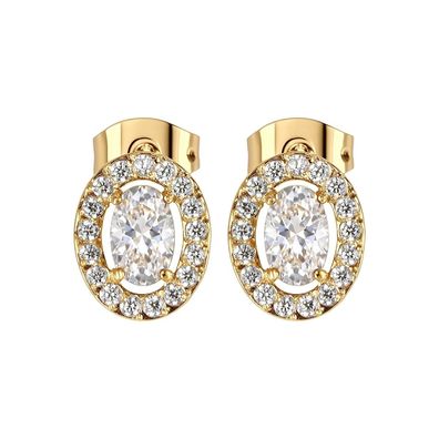 Jacques Lemans Schmuck Damen-Ohrringe Edelstahl vergoldet mit Zirkonia S-O246B