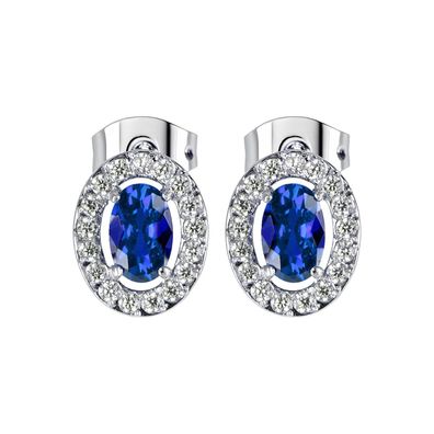 Jacques Lemans Schmuck Damen-Ohrringe Edelstahl mit Zirkonia Blau/Silber S-O246E