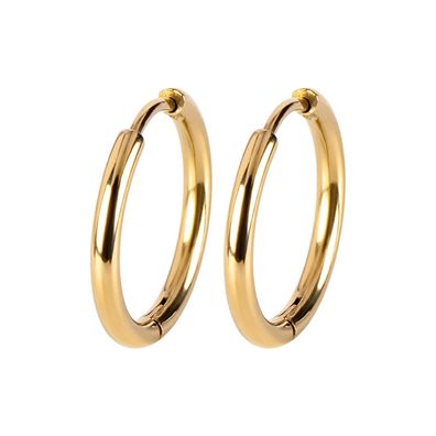 Jacques Lemans Schmuck Damen-Ohrringe Creolen Edelstahl vergoldet 18 mm S-O273B
