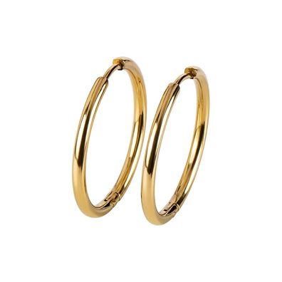 Jacques Lemans Schmuck Damen-Ohrringe Creolen Edelstahl vergoldet 24 mm S-O275B