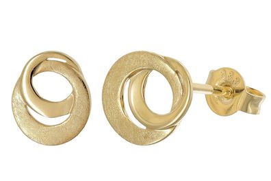 trendor Schmuck Damen-Ohrstecker Gelbgold 333/8K Eismatt 31192