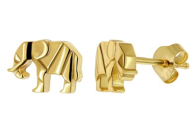 trendor Schmuck Mädchen Ohrringe Elefant Ohrstecker 925 Silber Vergoldet 31179
