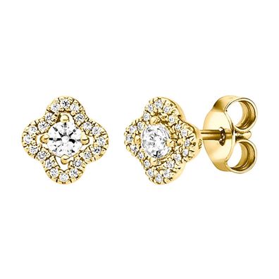 Viventy Schmuck Damen-Ohrringe Silber 925 Vergoldet Kleeblatt Zirkonia 787754