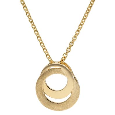 trendor Schmuck Anhänger Gold 333/8K Oval Vergoldete Silberkette 31193