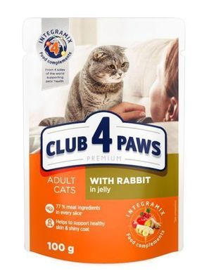 CLUB 4 PAWS KATZE Beutel 100 g Kaninchen in Gelee