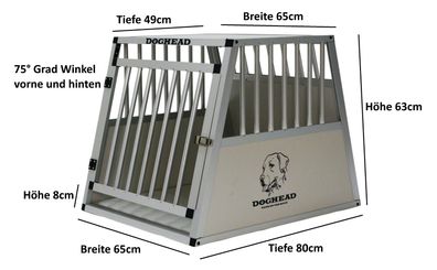 Doghead Hundetransportbox Alu 65x80x63 Comfort Neu Hundebox Hundekäfig Transportbox