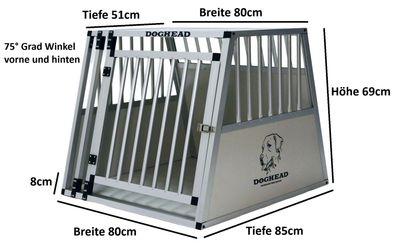 Doghead Hundetransportbox Alu 80x85x69 Comfort Neu Hundebox Hundekäfig Transportbox