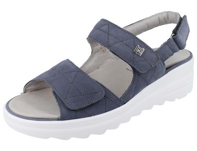 Waldläufer H-Izzy Damen Sandale blau Nubukleder