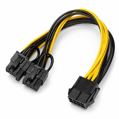 Q55 PCIe 8 Pin auf 2x 8 Pin (6 + 2) Grafikkarten Stromkabel, PCI-E Adapterkabel 20cm