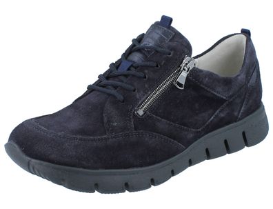 Waldläufer Orthotritt H-Namika Damen Halbschuhe blau Nubukleder