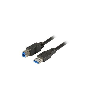 EFB USB3.0 Anschlusskabel A-B, t-St,3,0m, chwarz, remium