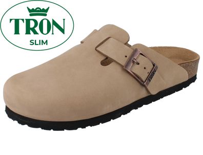 TRON Escalet slim Damen Herren Tieffußbett Clog schwarz Glattleder