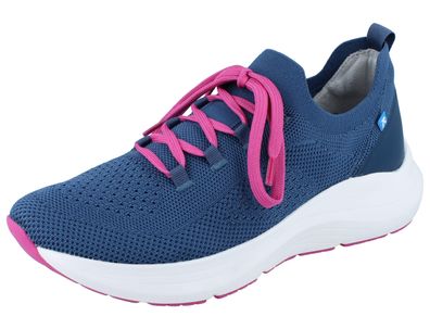 RIEKER Damen Slipper blau Textil