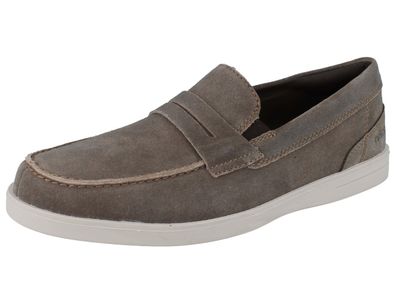 RIEKER Herren Slipper braun grau Rauleder
