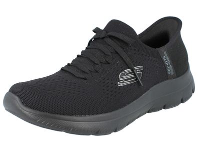 Skechers Slip-Ins Damen Schlupfsneaker schwarz Textil vegan