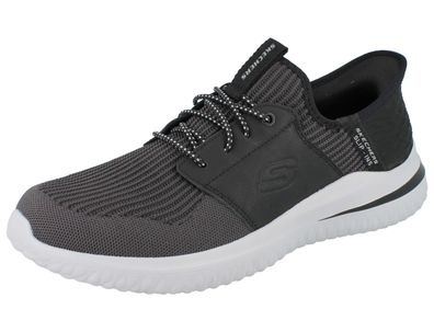 Skechers Classic fit Slip-ins Herren Schlupf Sneaker schwarz Textil
