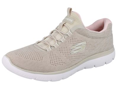 Skechers Damen Schlupfsneaker beige rose Textil vegan