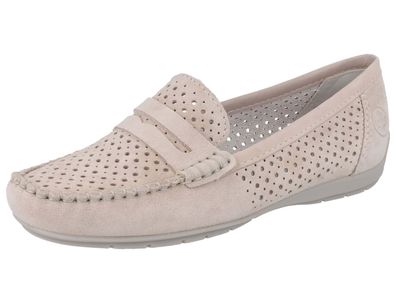 RIEKER Damen Slipper zartrosa Rauleder
