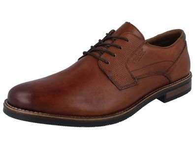 RIEKER Herren Businessschnürschuhe braun Glattleder Textil