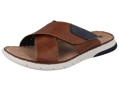RIEKER Herren Pantolette braun Kunstleder