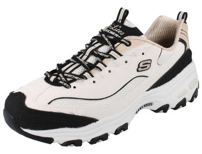 Skechers D´Lites Retro Rewind Damen Sneaker beige schwarz Kunstelder Mesh