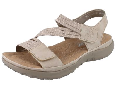 RIEKER Damen Trekkingsandale beige Kunstleder