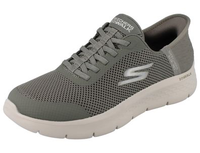 Skechers Slip-ins Damen Schlupfsneaker olive grün Textil