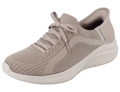 Skechers Slip-ins Damen Schlupfsneaker beige Textil vegan