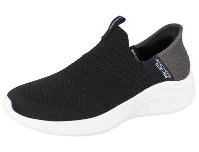 Skechers Slip-ins Damen Schlupfsneaker schwarz Strick Textil vegan
