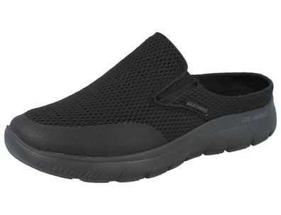 Skechers Herren Slipper schwarz Mesh