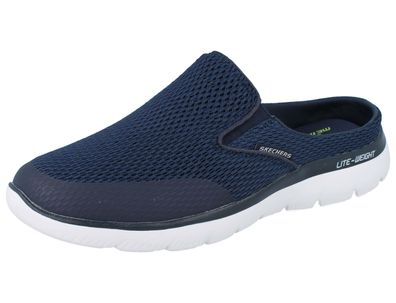 Skechers Herren Slipper blau Mesh