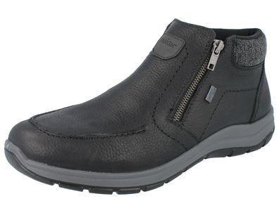RIEKER Herren Kurzstiefel schwarz Glattleder
