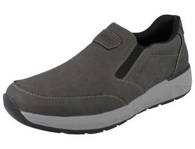 RIEKER Herren Slipper grau Kunstleder