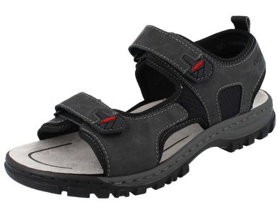 RIEKER 25055-00 Herren Trekking Sandale schwarz Kunstleder