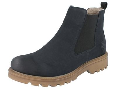 RIEKER Damen Chelsea Stiefelette blau Lederimitat